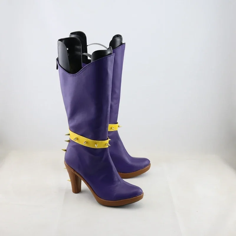 Anime Equestria Girls Adagio Dazzle Cosplay Kostuum Schoenen Handgemaakte Paarse Kunstleer Laarzen