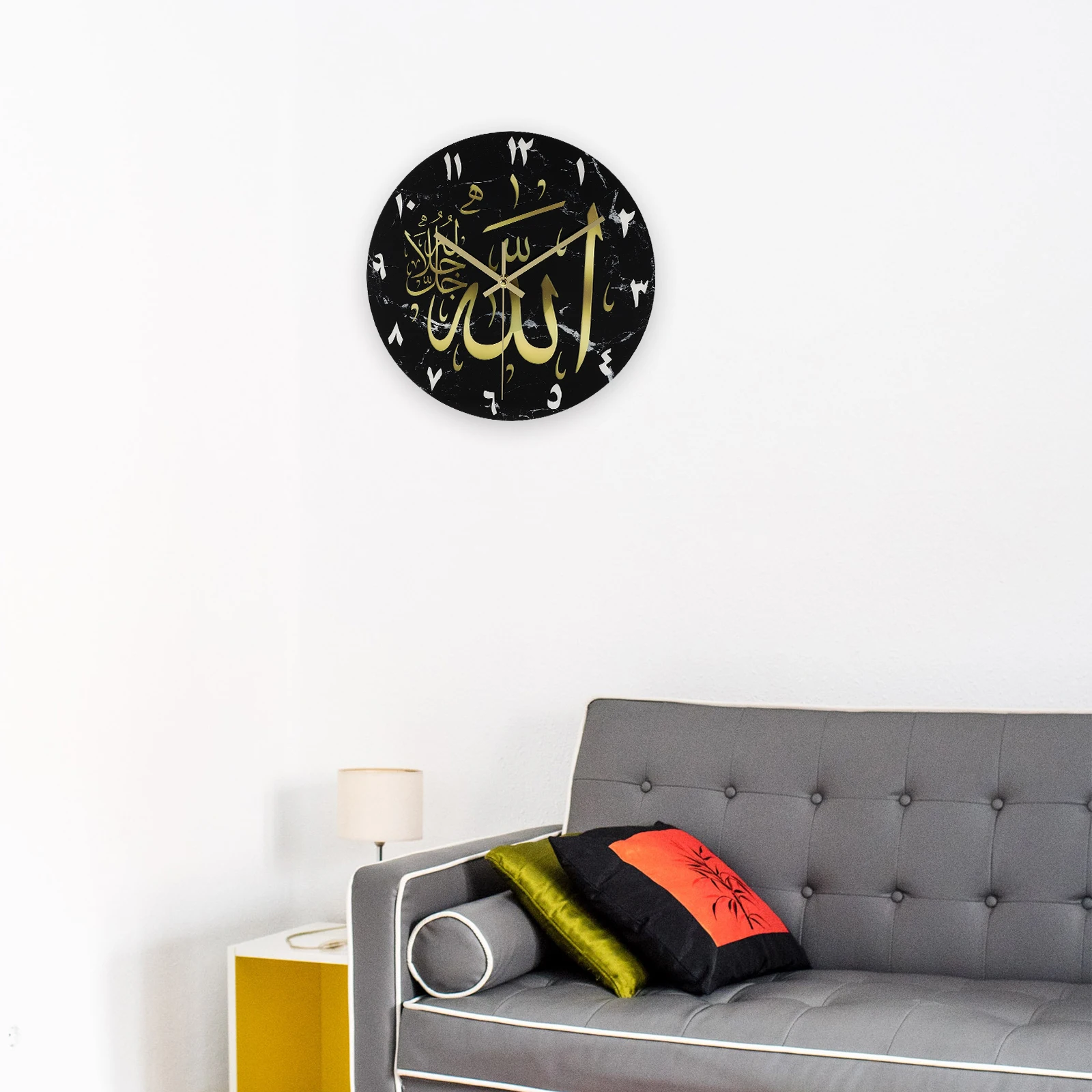 

Theme Mute Hanging Decor Black Non-Ticking Black Wall Clock Decorative Wall Clock For Home Decor