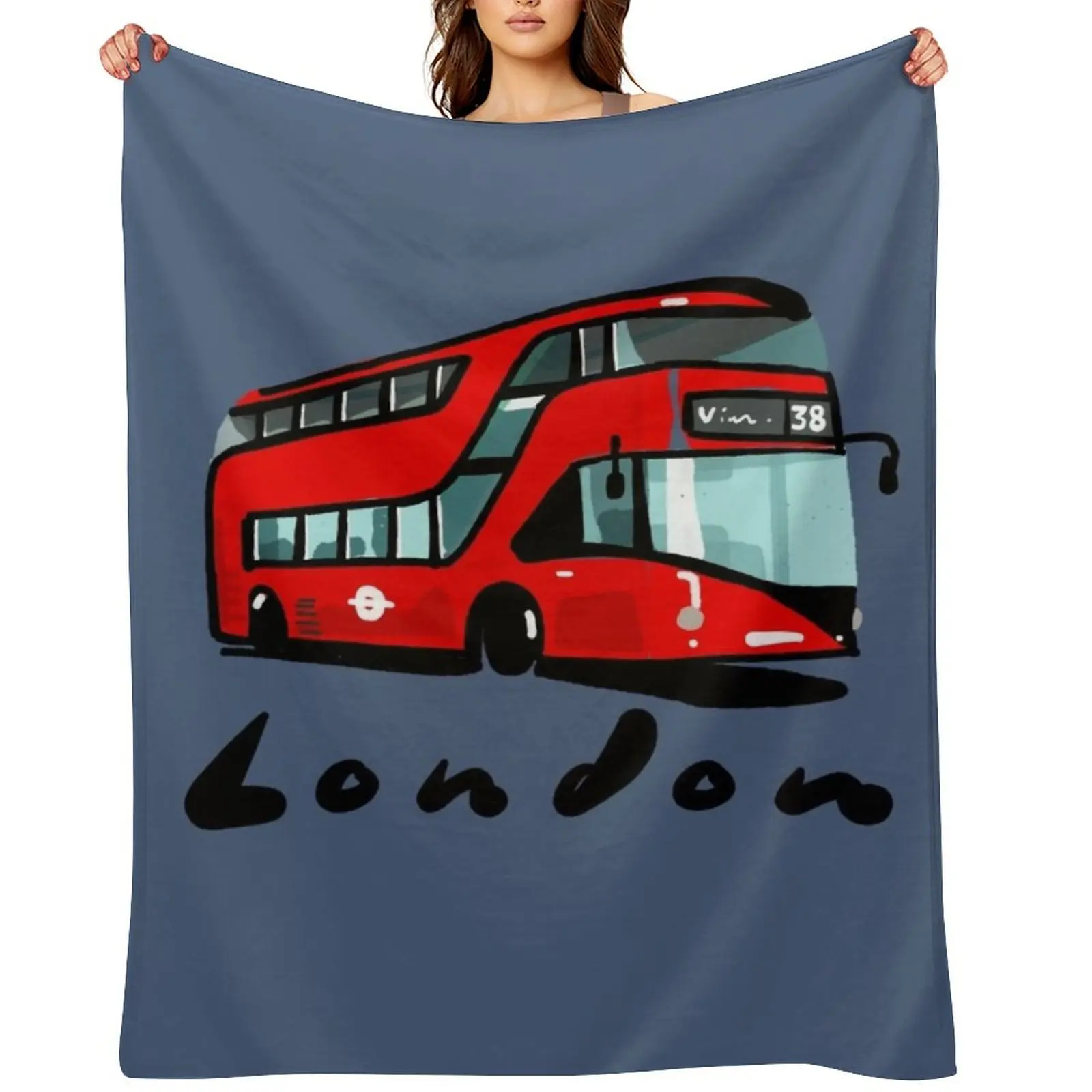 

London red bus double decker Throw Blanket blankets and throws Camping Decorative Sofa Hairy Blankets
