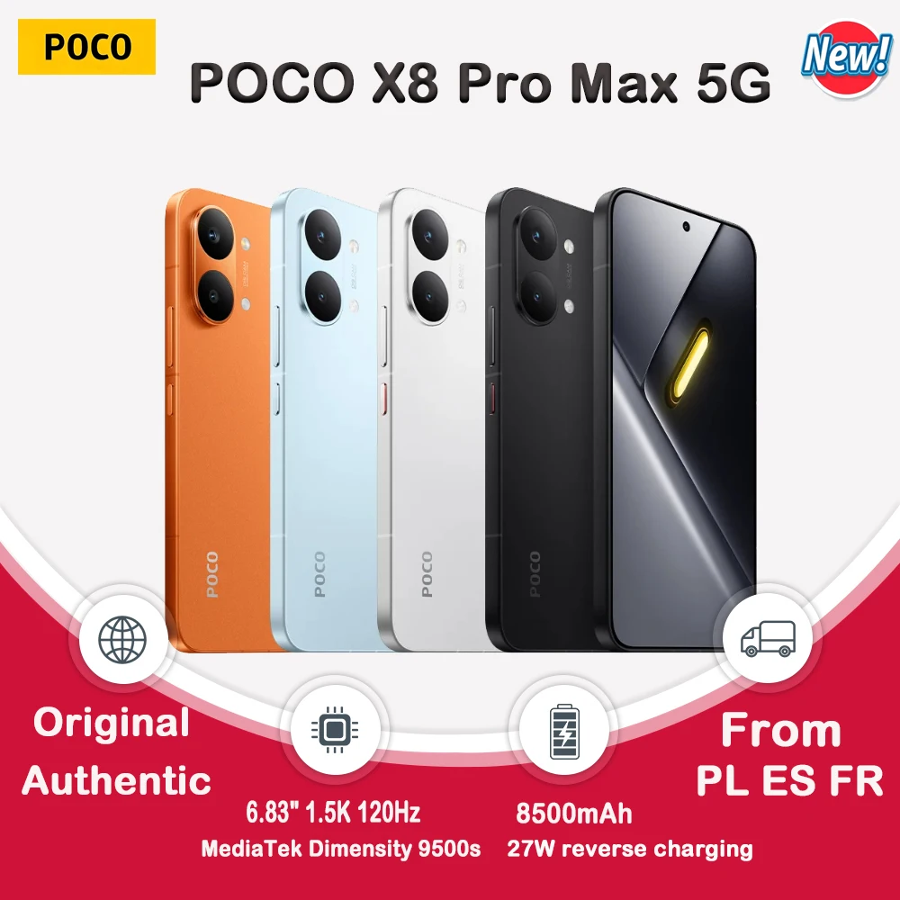 POCO X8 Pro MAX - Teléfono Inteligente de 6.83 Pulgadas, Dimensity 9500s, Batería de 8500 mAh, Sensor de Luz Fusion 600 de 50MP con OIS