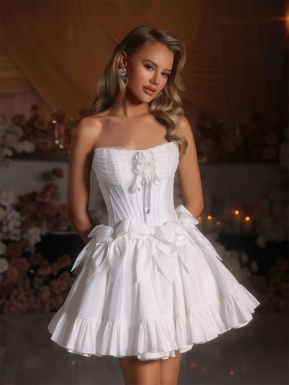 

Customized Classic White Jersey Evening Dress Graceful Strapless Sleeveless Homecoming Dress Modern Special Occasion Gowns