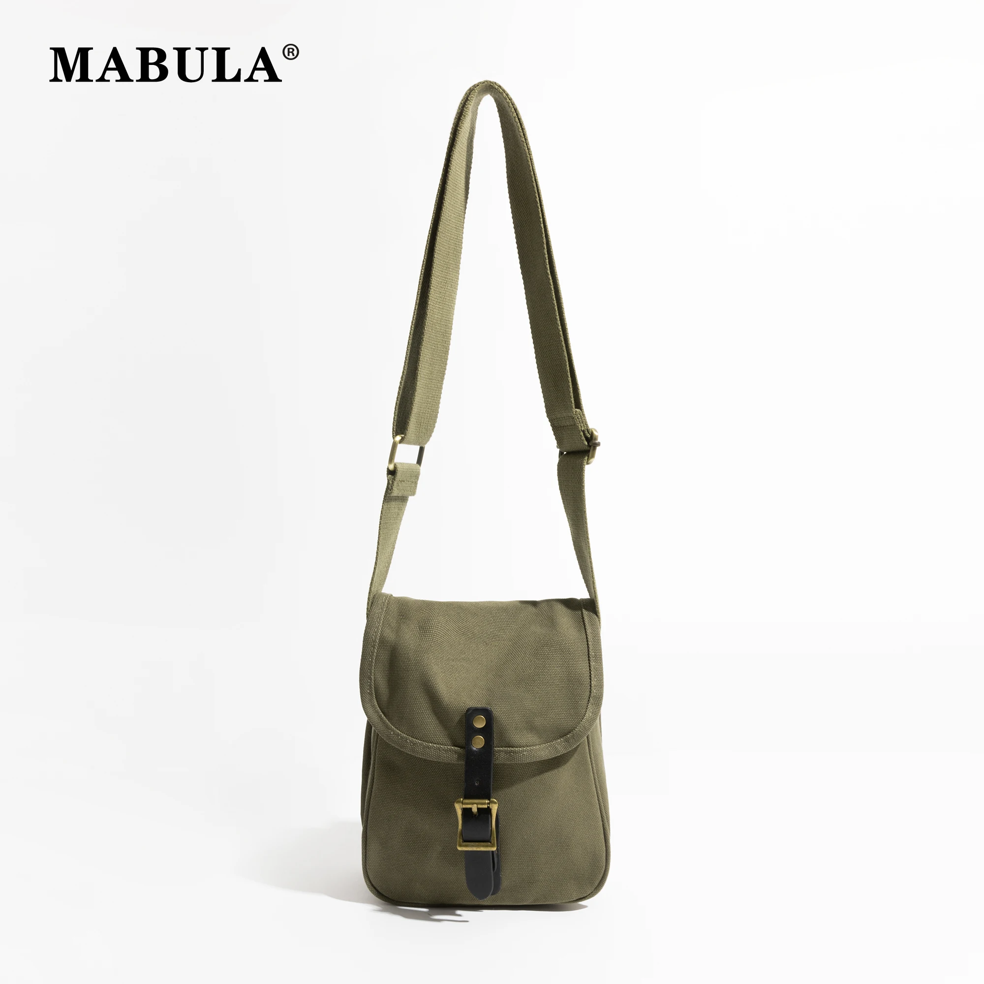 

MABULA Eco Canvas Sling Phone Pouch for Women Small Protable Travel Crossbody Bag Simple Unisex Couple Shoulder Purse