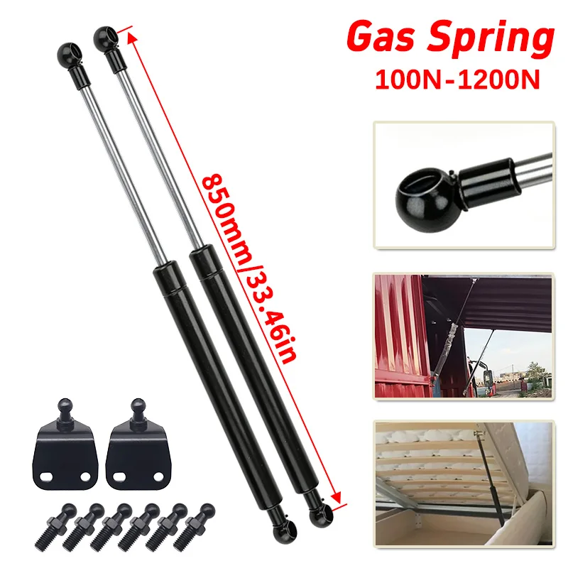 850mm 2Pcs 100N-1200N Universial Gas Strut Bars Gas Spring Support Boot Bonnet Car Caravans Doors Windows Hatches Boat Bus