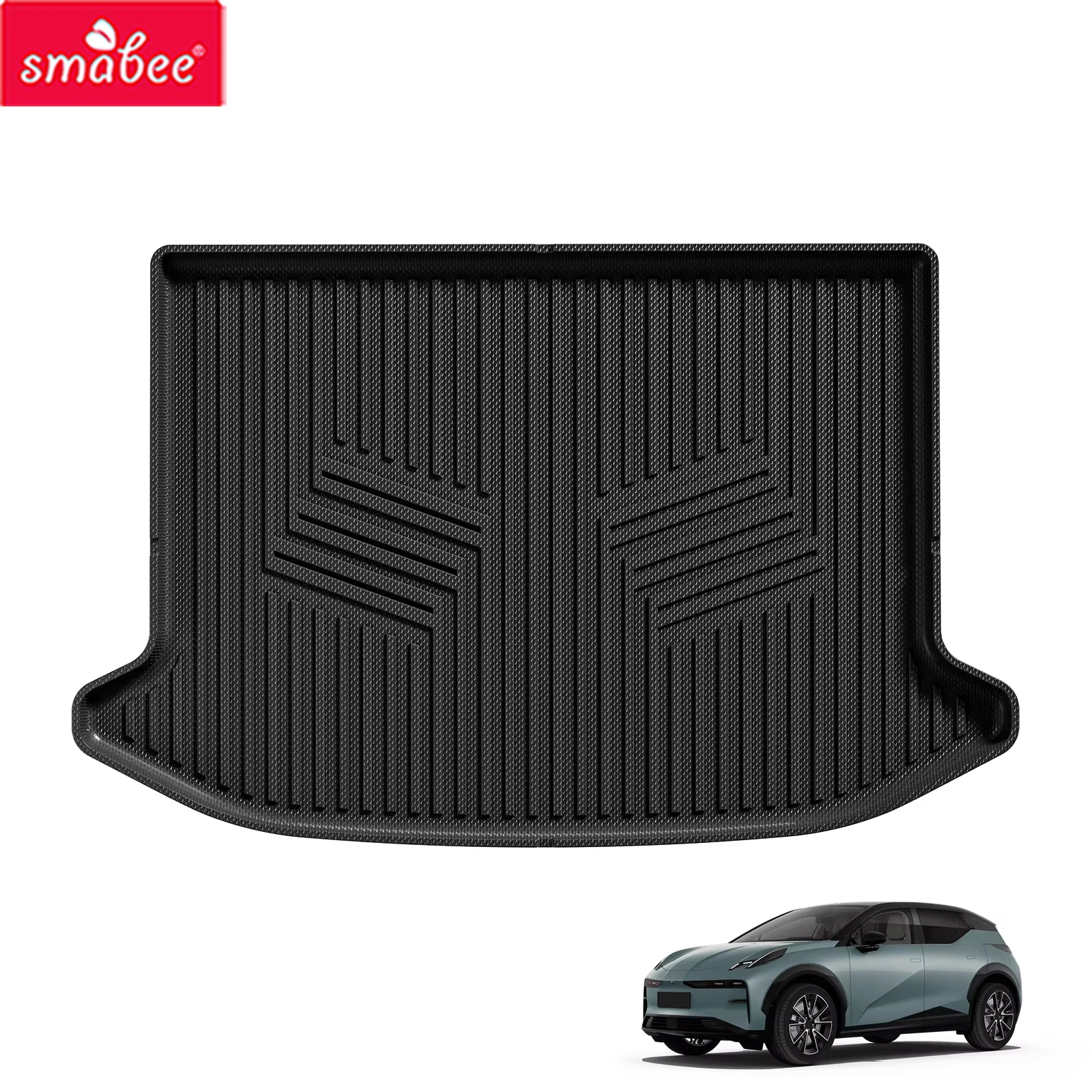 Smabee for ZEEKR X 4Seats/5Seats 2023- 2025 2026 Car All-Weather Cargo Liner Trunk Mat TPE 3D Interior Accessiories Black