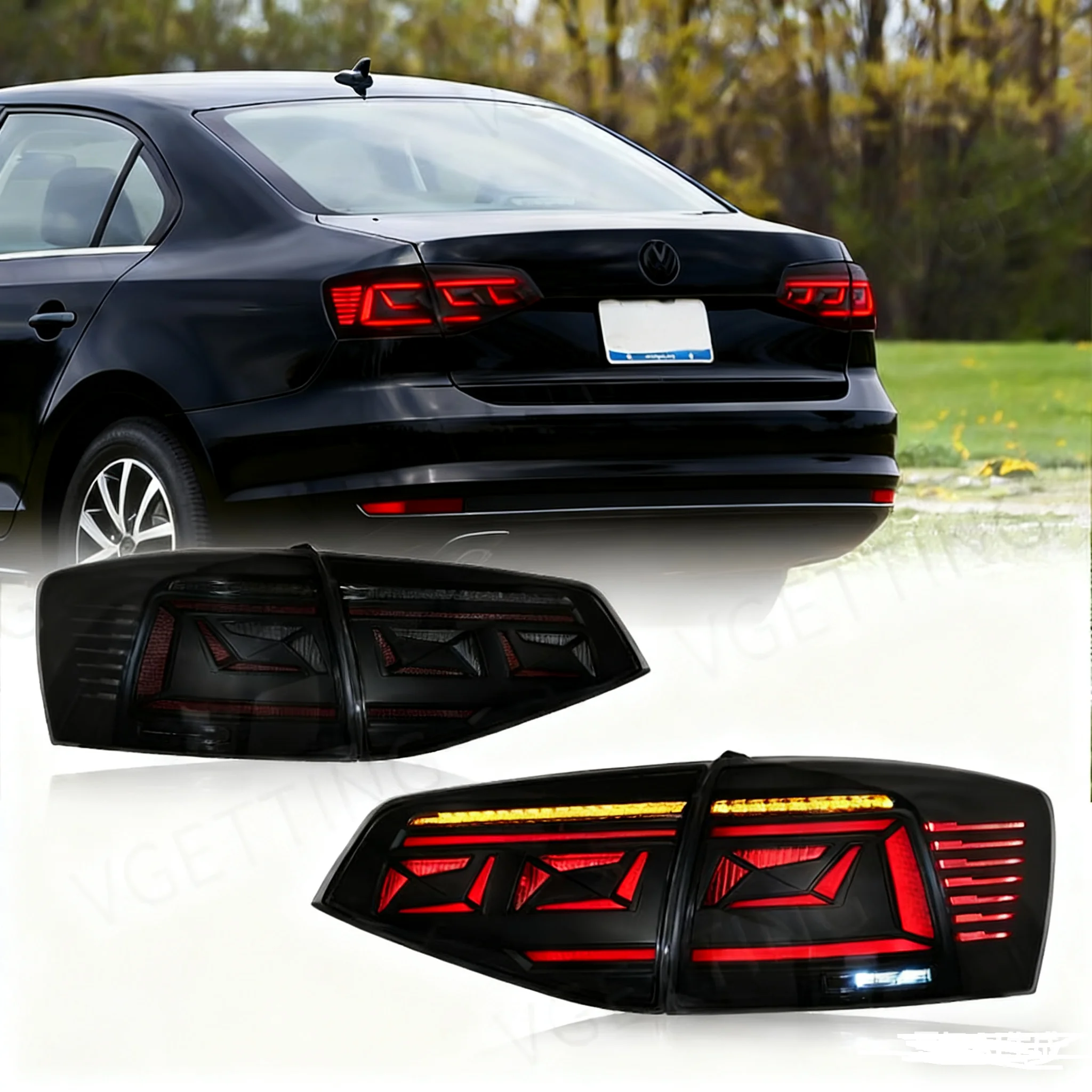 LED Car Taillight For Volkswagen Jetta 2015 2016 2017 2018 Brake Tail Lamp Assembly Turn Signal Light Driving Reversing Lamp
