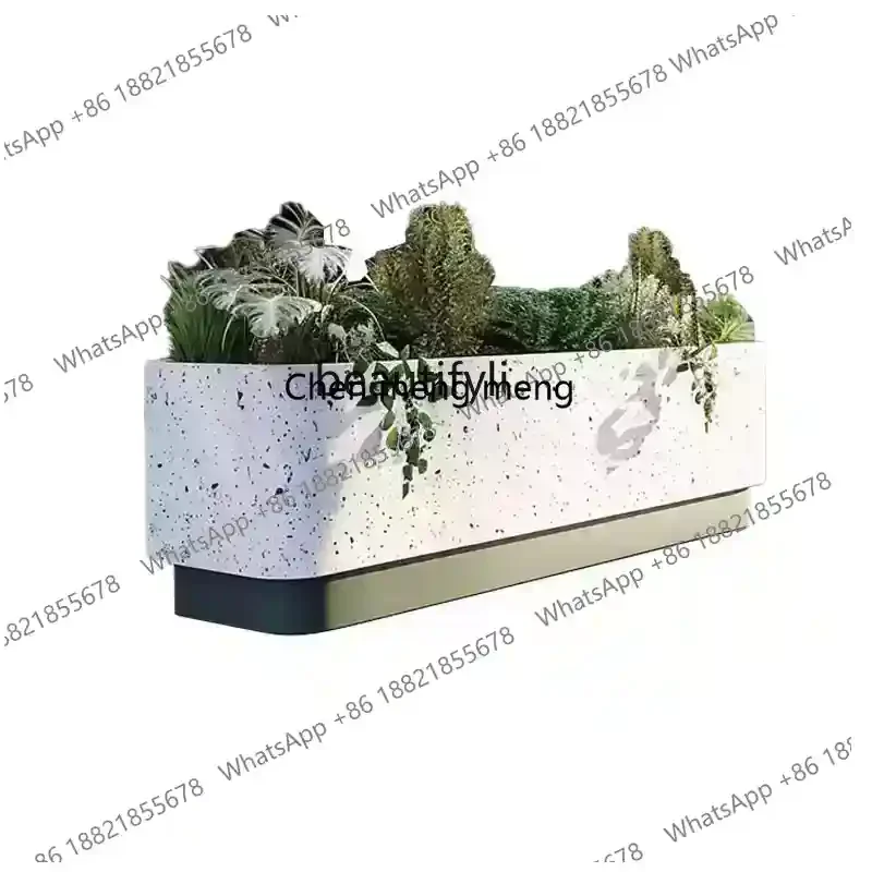 Hot sales  Outdoor imitation terrazzo color flower box store Commercial street Milk tea shop Cafe Wrought iron flower bed
