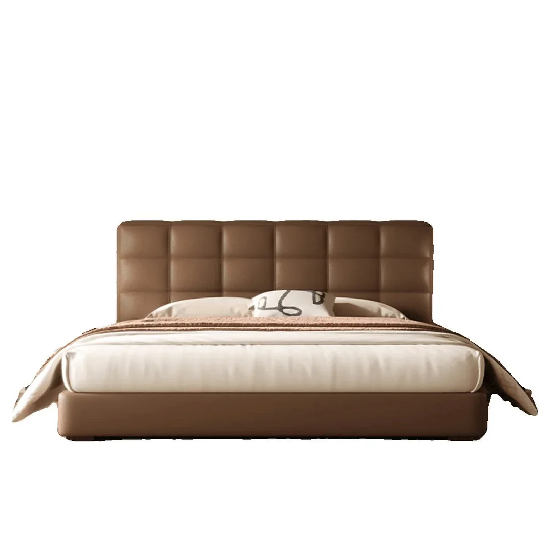 

Leather bed, Italian, minimalist, master bedroom 1.8 meters, double, soft bag, bed modern