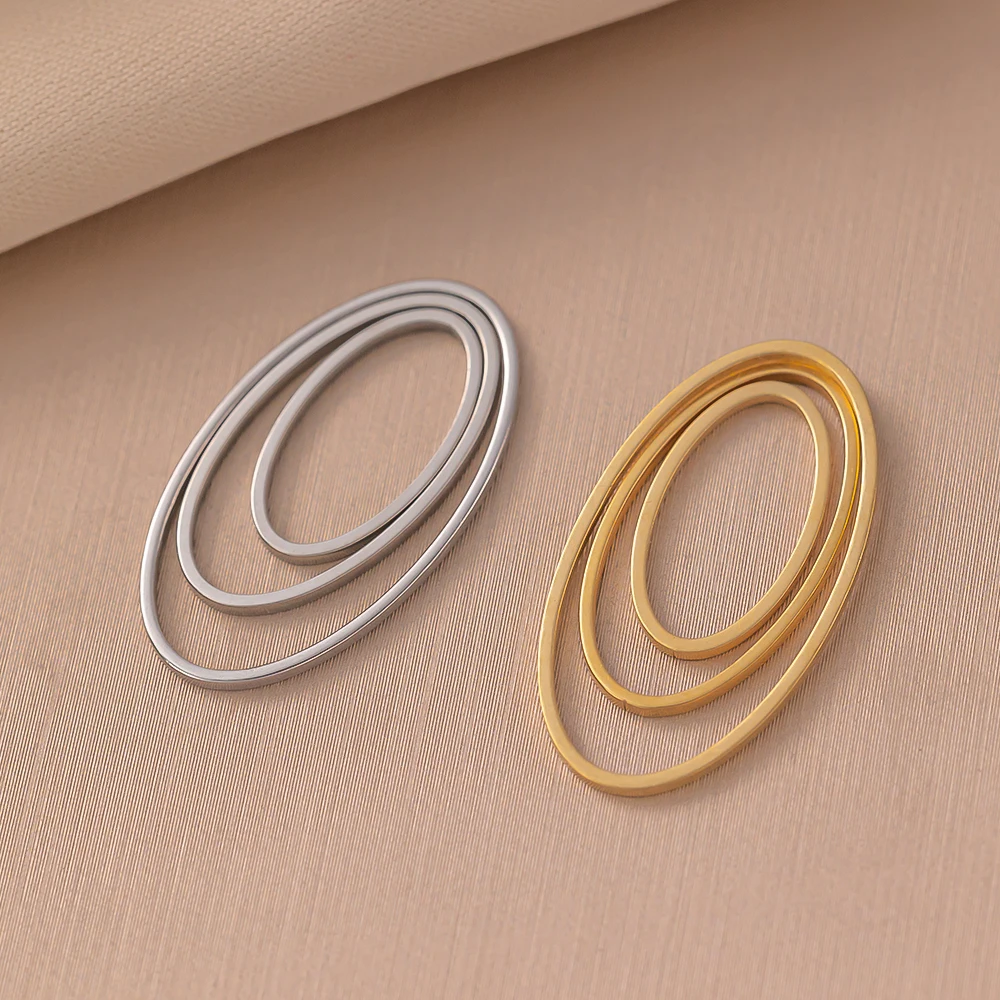 10 sztuk ze stali nierdzewnej nie blakną owalne wisiorki wisiorki złącza pusta ramka Bezel DIY naszyjniki kolczyki akcesoria do wyrobu biżuterii — zdjęcie 6