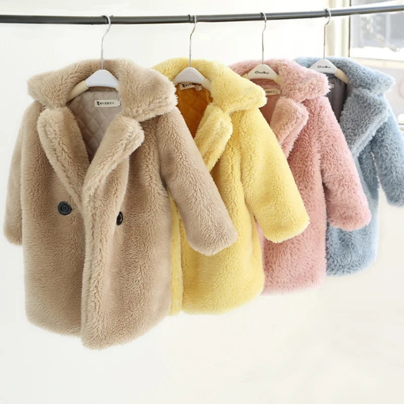 Autumn and Winter Girls\' New Velvet and Thickened Lapel Solid Color Windproof and Warm Fashion Versatile Cotton Clothes