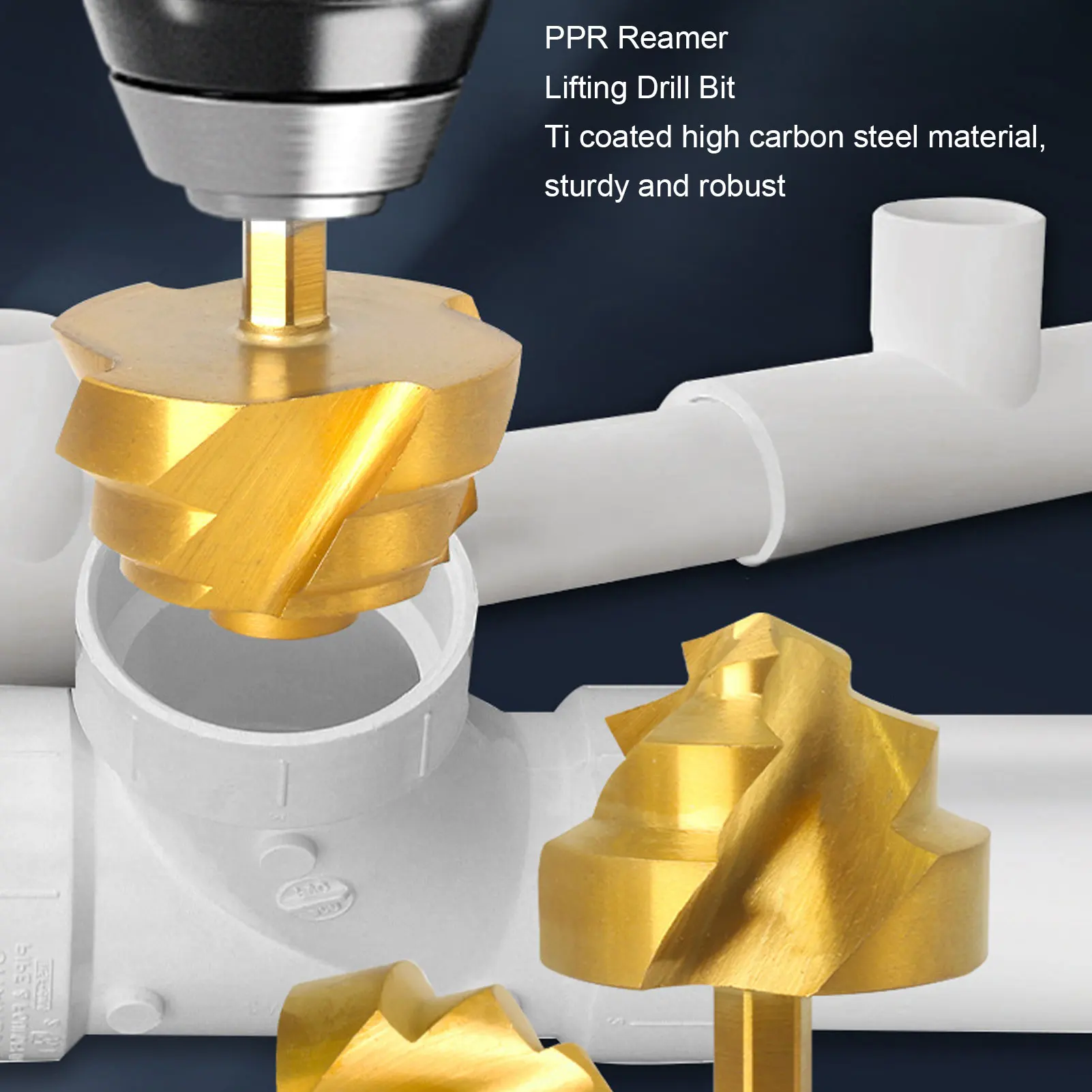 pipe-reaming-drill-bit-ppr-lifting-drill-bit-straight-concentricity-1-4-inch-hex-shank-with-storage-box-for-water-pipes