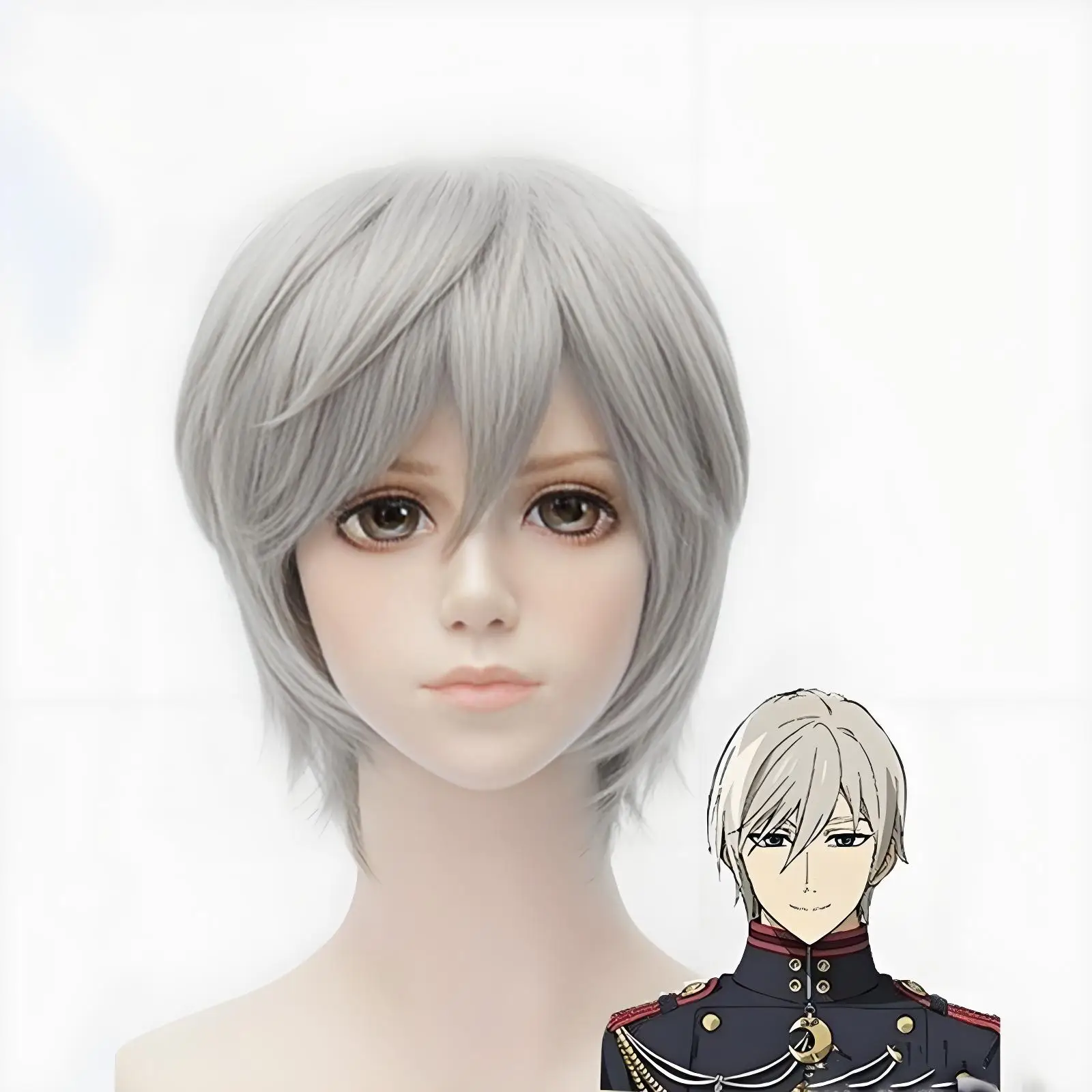 

Парик для косплея «Серафим конца» Hiiragi Shinya — термостойкий парик для костюма аниме для Хэллоуина и вечеринки