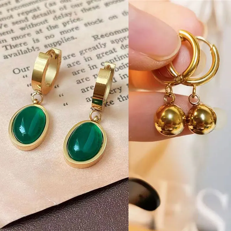 10 Stück Goldene Edelstahl-Creolen-Haken Runde Ohrringstifte für Frauen DIY Ohrringherstellung Zubehör Schmuckzubehör – Detail 2