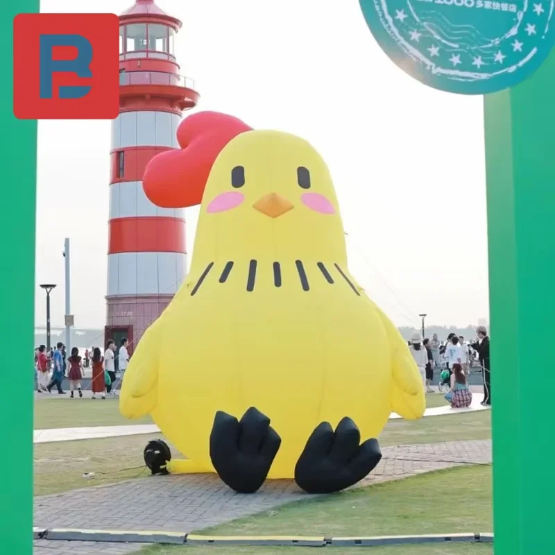 

Inflatable cartoon yellow chicken model custom IP Chinese zodiac mascot annual meeting market lighting decoration