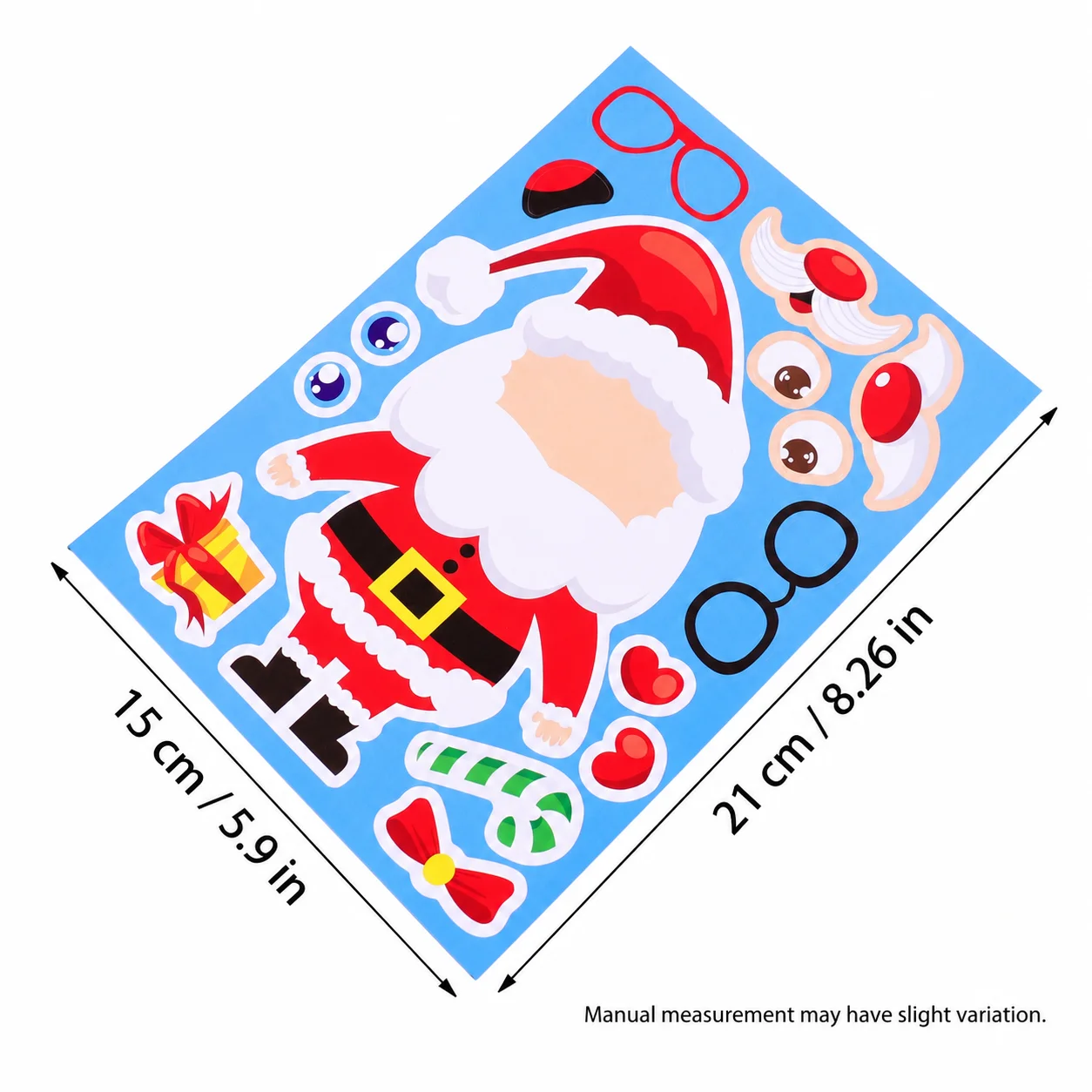 8 Sheets Christmas Make A Face Stickers, Self-adhesive Assorted Xmas Character Decals For Holiday Diy Craft & Scrapbook Decor