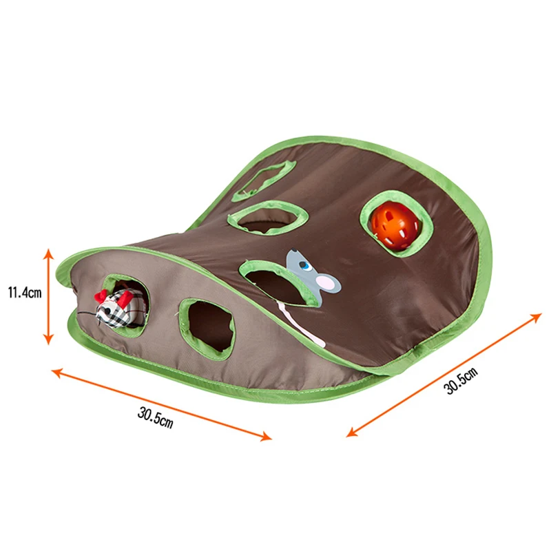 لعبة الفئران القطية لعبة الذكاء خيمة جرس مع 9 فتحات لعب القطط نفق طوي ألعاب صيد الماوس تحافظ على نشط الحيوانات الأليفة