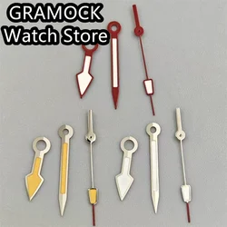 GRAMOCK Watch Hands Silver Red Hands Green Luminous Fit NH35 NH36 Movement