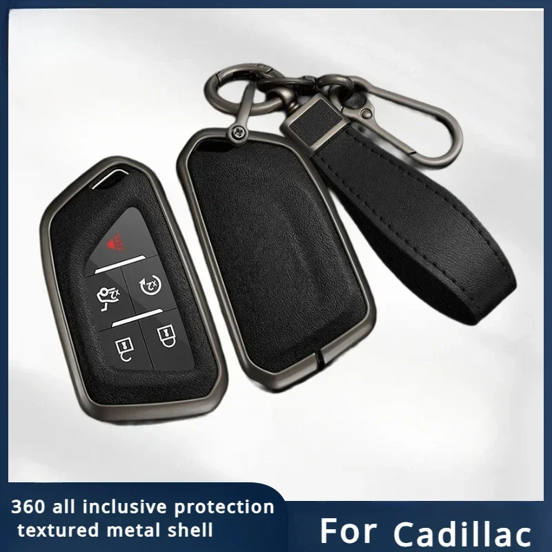 

Zinc Alloy Car Key Fob Cover Case Shell For Cadillac Escalade CT4 CT4-V CT5 XTS CT6 C8 For GMC Yukon 2021 2022 Accessories