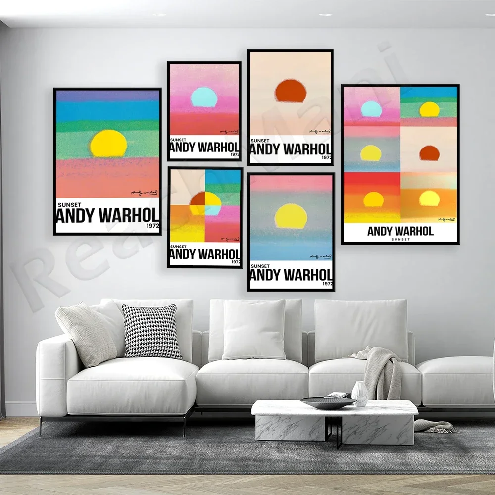 Andy Warhol Sunset Prints, Andy Warhol Exhibition Posters, Pop Art Vintage Posters, Museum Prints Unique Home Decor,