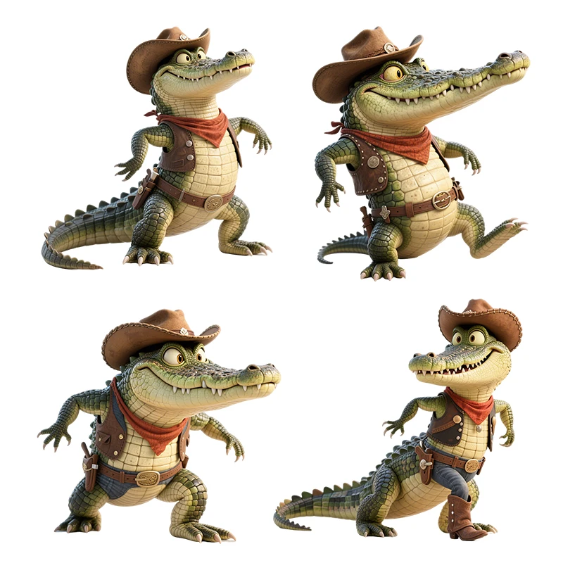Three Ratels CAB20 Funny Crocodile Sheriff Cartoon Wall Stickers for Home Decoration Children's bedroom decal