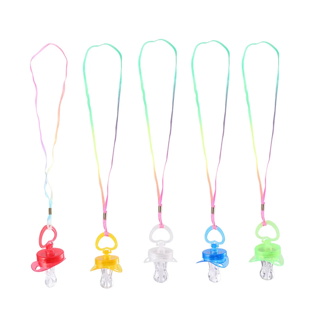 5 Pcs Bulk Flash Pacifier Whistle Child Toys LED Light Pacifiers Abs Fashion Plaything