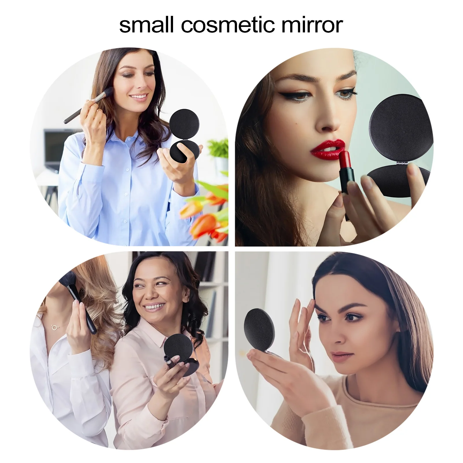 

2 Pcs Small Mirror with Stand Vanity Mirrors Pocket Size Makeup Handheld Compact