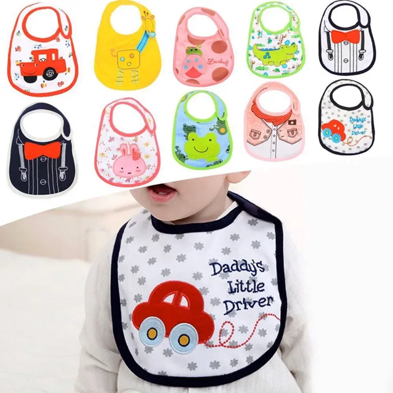 6Pc/Lot Free Shipping Baby Bibs Pattern Toddler Waterproof Saliva Towel Cotton Fit 0-3 Years Infant Burp Cloths Feeding