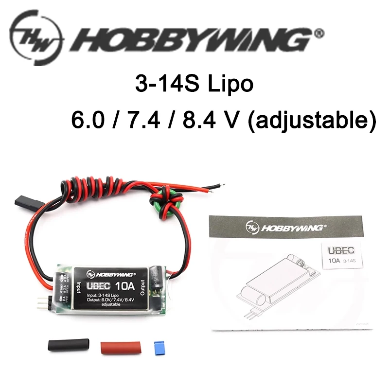 Hobbywing Waterproof UBEC 10A Voltage Regulator Module 3-14S 6/7.4/8.4V 10A Adjustable BEC High Voltage For RC Model Drone Car