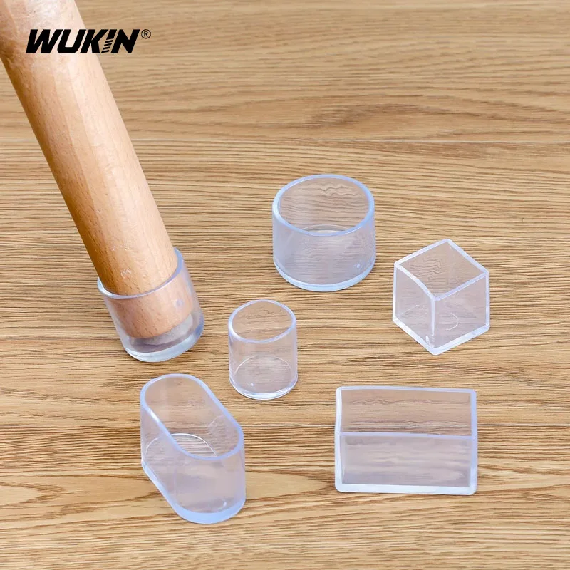 

4/8/12pcs Rubber Chair Leg Caps Transparent Feet Protector Pads Round/Square/Rectangle Furniture Table Covers Socks Plugs Cover