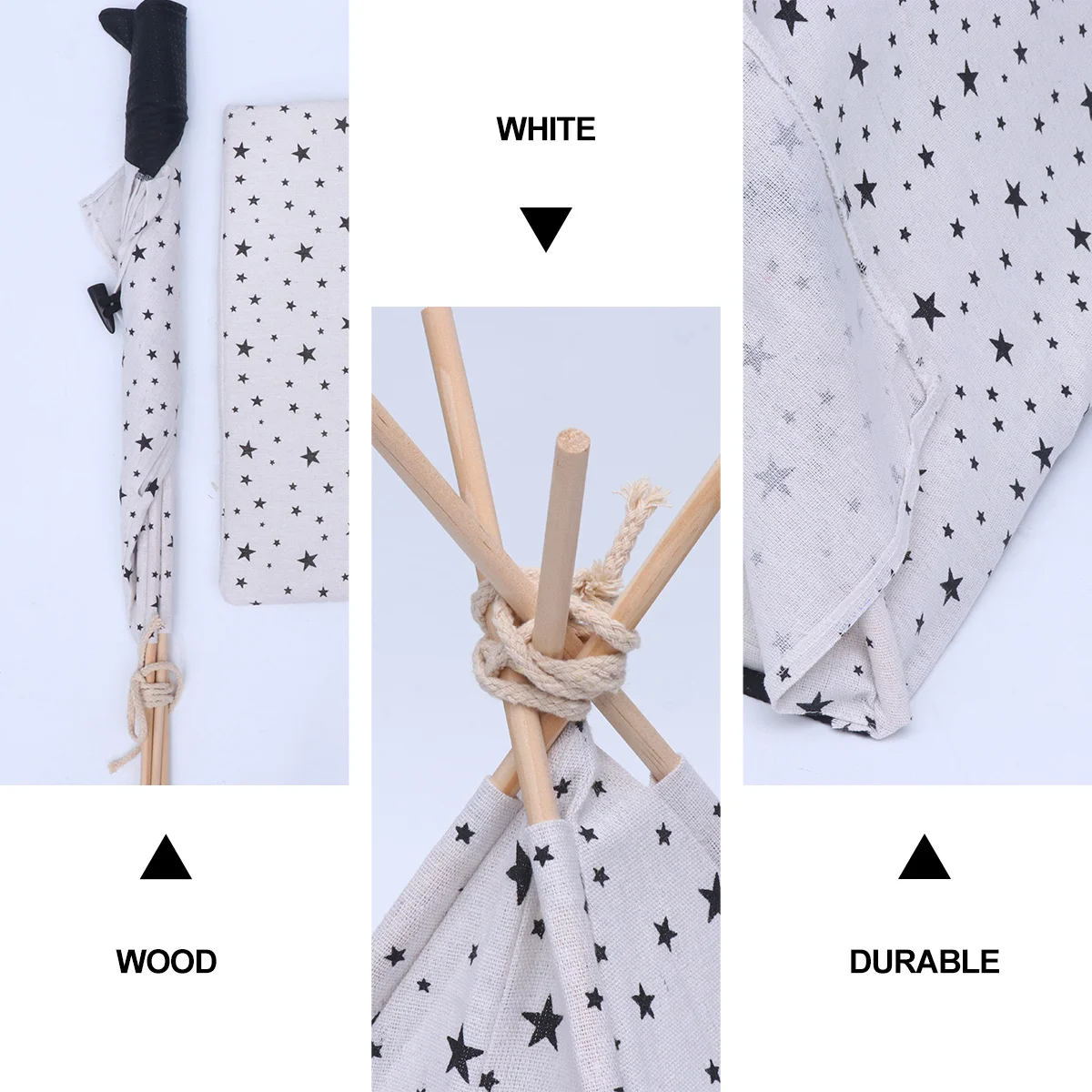 خيمة الحيوانات الأليفة المحمولة قابلة للغسل تنفس بيت الكلب سرير للقطط منزل إطار خشبي مستقر كلب صغير جرو منزل خيمة الحيوانات الأليفة #5