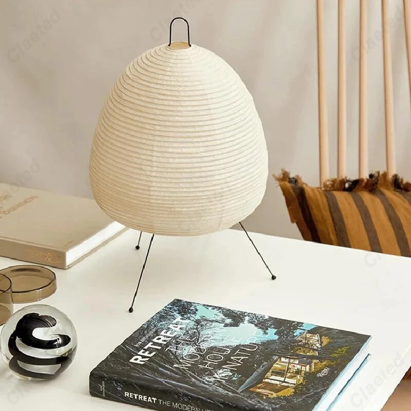 Simple LED Rice Paper Table Lamp Indoor Lighting E27 Living Room Bedroom Dining Room Bar Decoration Atmosphere Lighting Fixtures