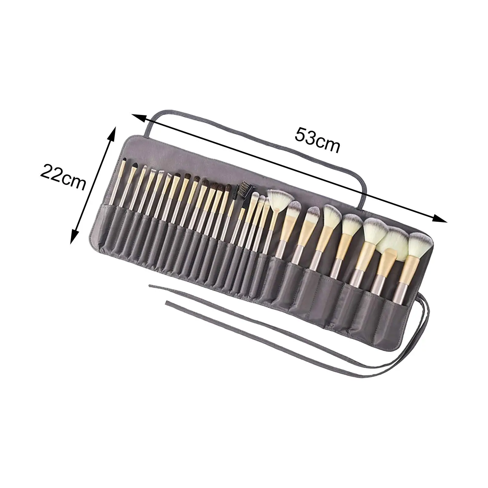 Makeup Handbag Brush Holder Portable Storage 26 Elastic Pockets for Home Use