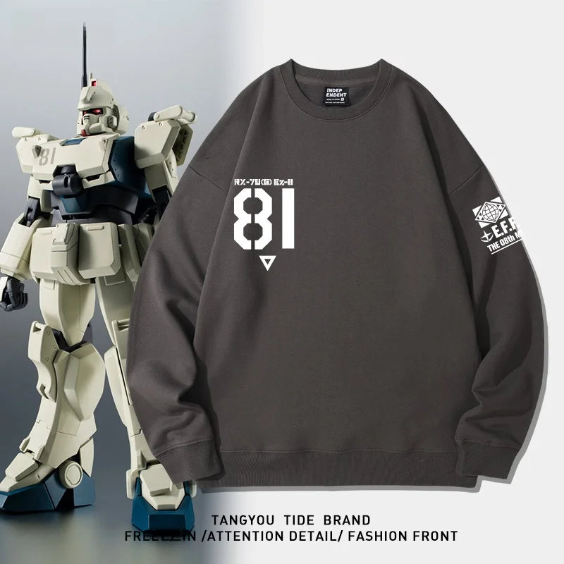 

Ретро-свитшот в американском мультяшном стиле 08MS Joint Anime с логотипом Ez8, коллаборационная версия, свободный крой, хлопок, круглый вырез