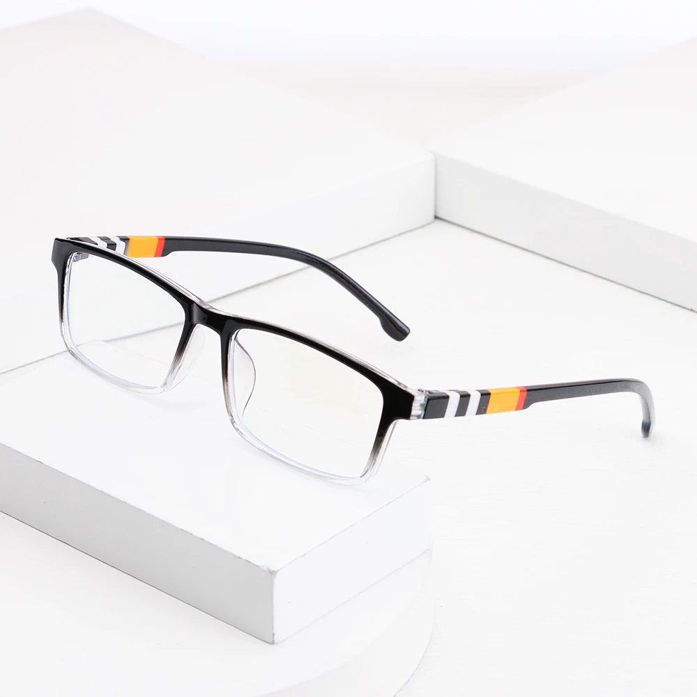 Fashion Anti-Blue Light Gradient Rrectangle Reading Glasses Men Women Urltra-Light Eye Protection Eyeglasses