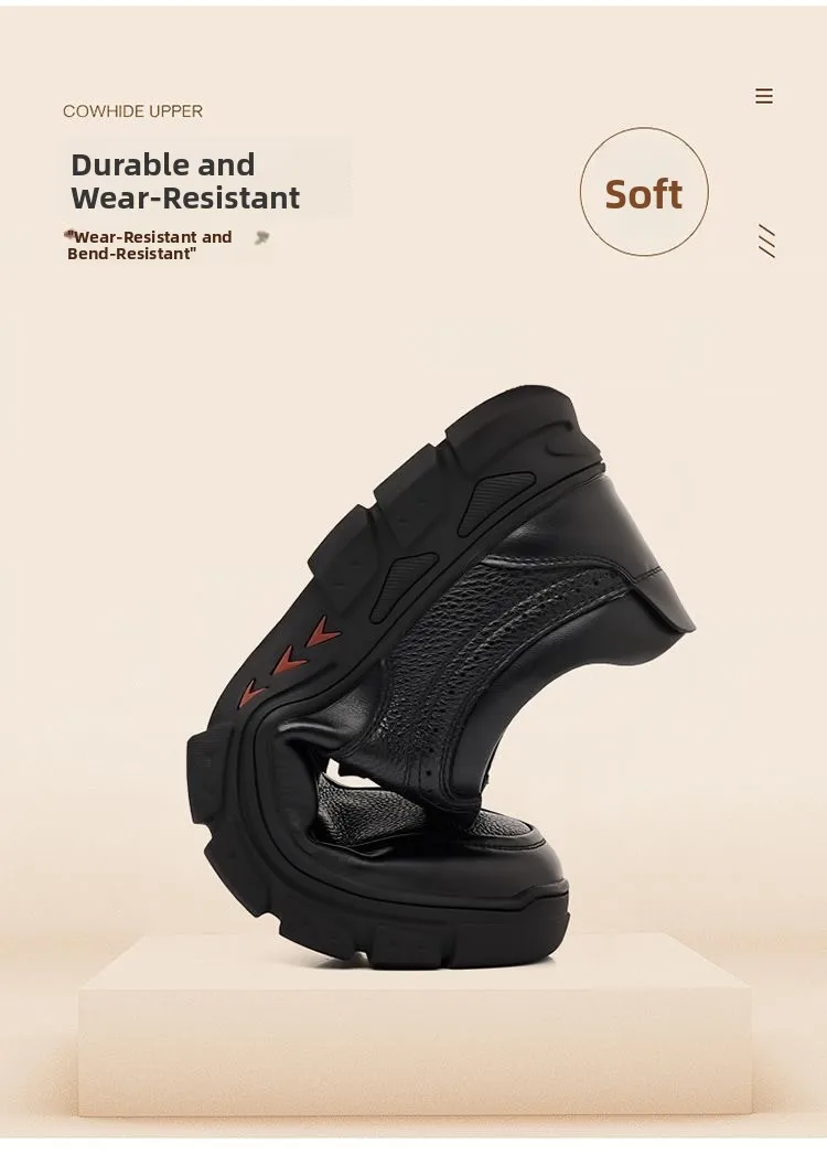 Zapatos Casuales de Cuero para Hombre, Suela Suave Antideslizante, Resistentes al Desgaste, Zapatos Formales de Negocios, Zapatos de Moda para Papá, Cómodos y Transpirables