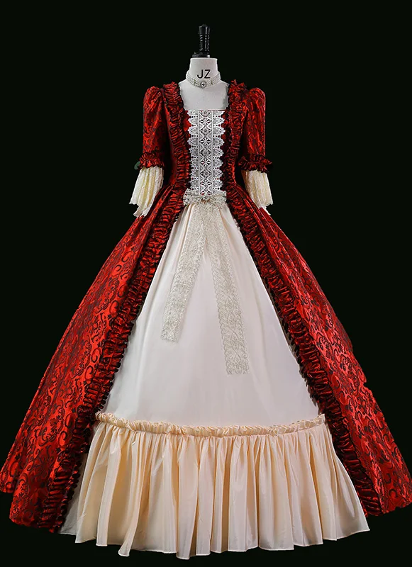 red and white victorian dress Red and white victorian dress