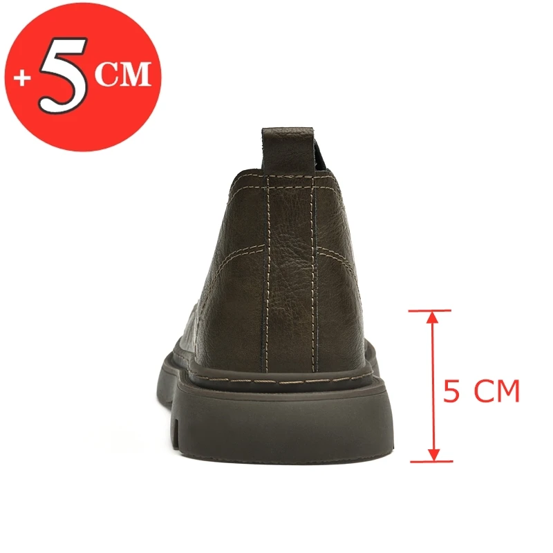 Ankle Boots Comfortable Man Elevator Boots Height Increase Shoes for Men Business Insole 5CM Taller Heel Lift Inserts Sneakers