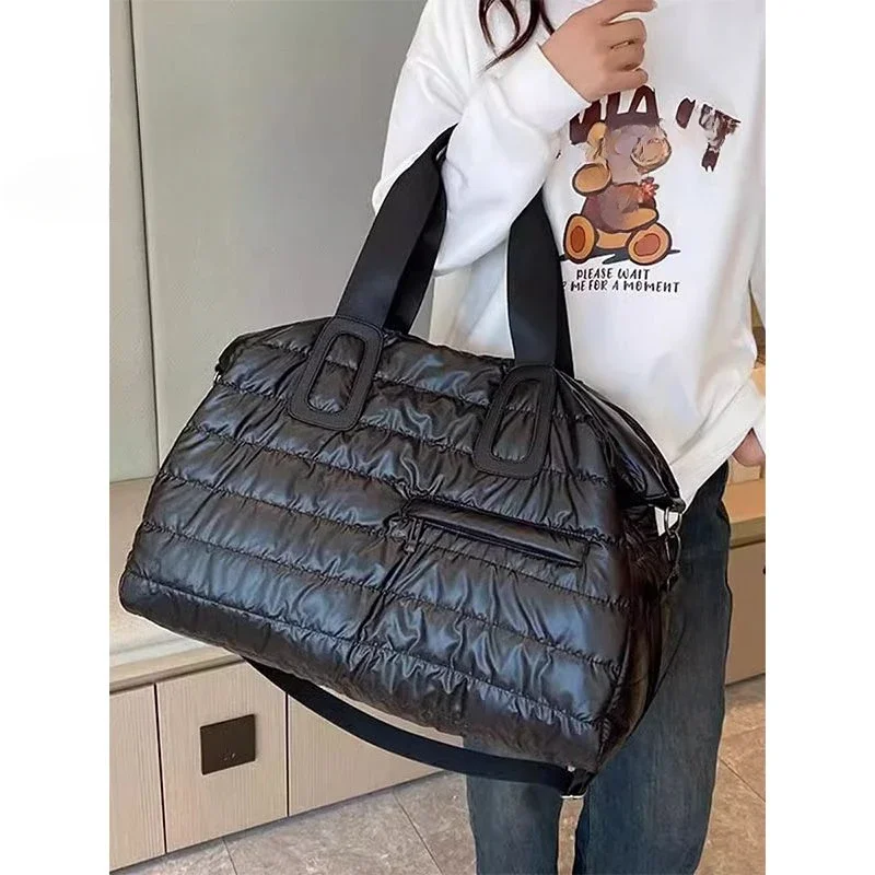 Short Trip Female Large Capacity Cotton-padded Coat Bag Commuting Tote Bag Down Bag Sense of Advanced Fitness