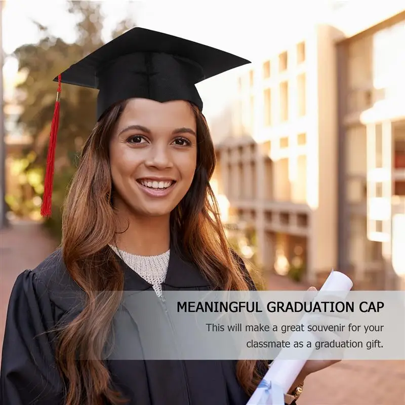 Kids Graduation Caps Children'S Graduation Hat Costume Accessory Doctoral Cap with Red Tassel for Kids Graduation Party image 3