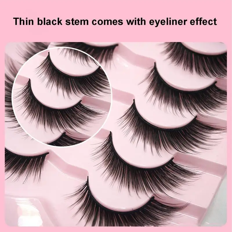 Fluffy Lashes 3d -eyed Fluffy False Eyelashes 7-pairs Dramatic Faux Lashes Long Thick Volume Messy Crossed Fake Eye Lashes Pack