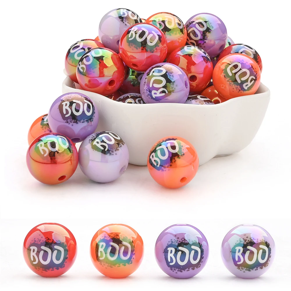 

10 шт. 16 мм случайная акриловая бусина для смешивания букв BOO материал без BPA для DIY ожерелье для прорезывания зубов цепочка для соски-прорезывателя
