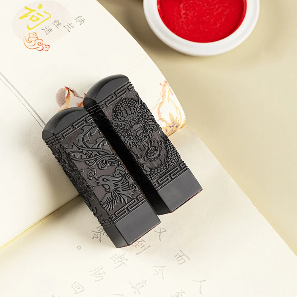 ختم مخصص التنين فينيكس الطبيعية خشب متين اسم Stamps للخط الكورية اليابانية كانجي ختم Stamps مدرسة هدية #3