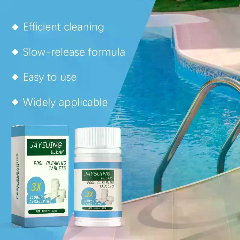 Purify Water Disinfection Chlorine Pills Multi-Effect Pool Cleaning Algae Removal Effervescent Tablets 100g