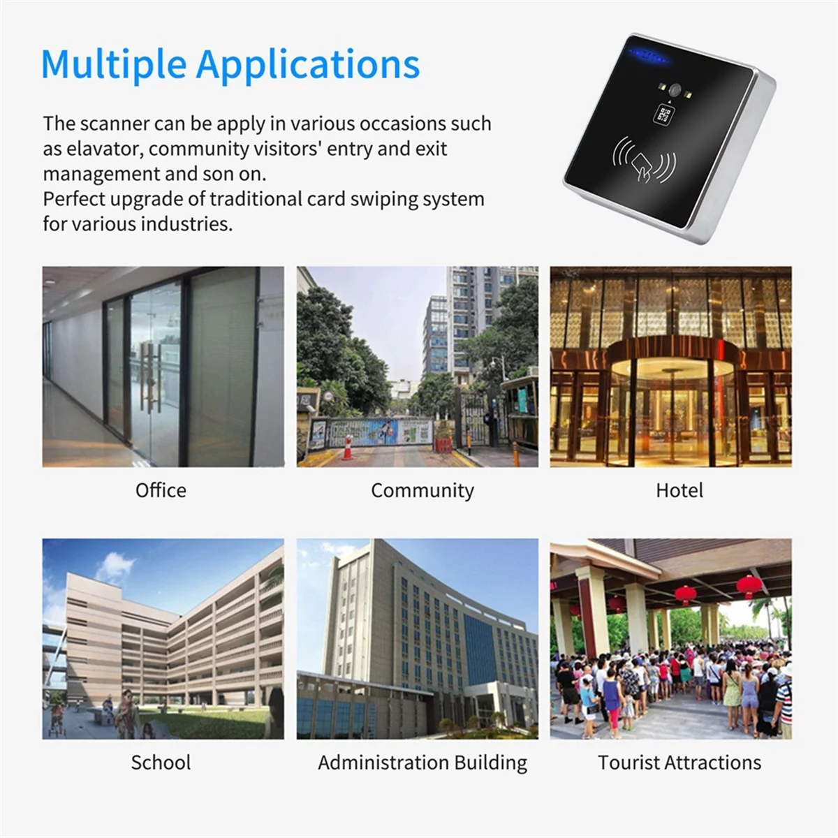 Embedded 1D 2D Barcode Scanner QR Bar Code RFID Card Reader Wiegand Connection Self-Induction for Gate Machine DY
