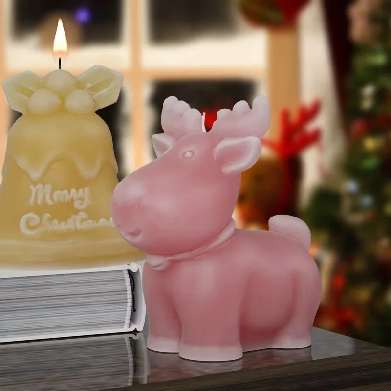Langlebige 3D-Silikonform, Weihnachtssocke, Rentier, Schneemann, Glocken-Design für DIY-Kerzenherstellung, Kunstharz, saisonale Heimdekoration