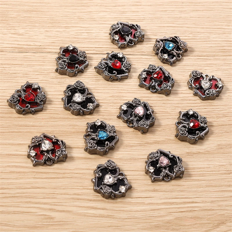 5 Stück 20x18mm Niedliche Kristall-Metall-Herzanhänger für Schmuckherstellung, Halsketten, Ohrringe, Armbänder, DIY-Bastelzubehör – Detail 13