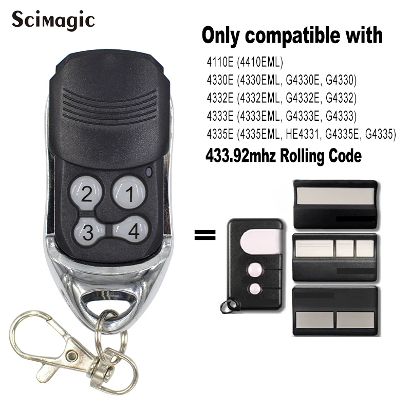 4410 4410E 4410EML 4330E 4335E Garage Door Remote 433.92MHz Rolling Code Handheld Transmitter