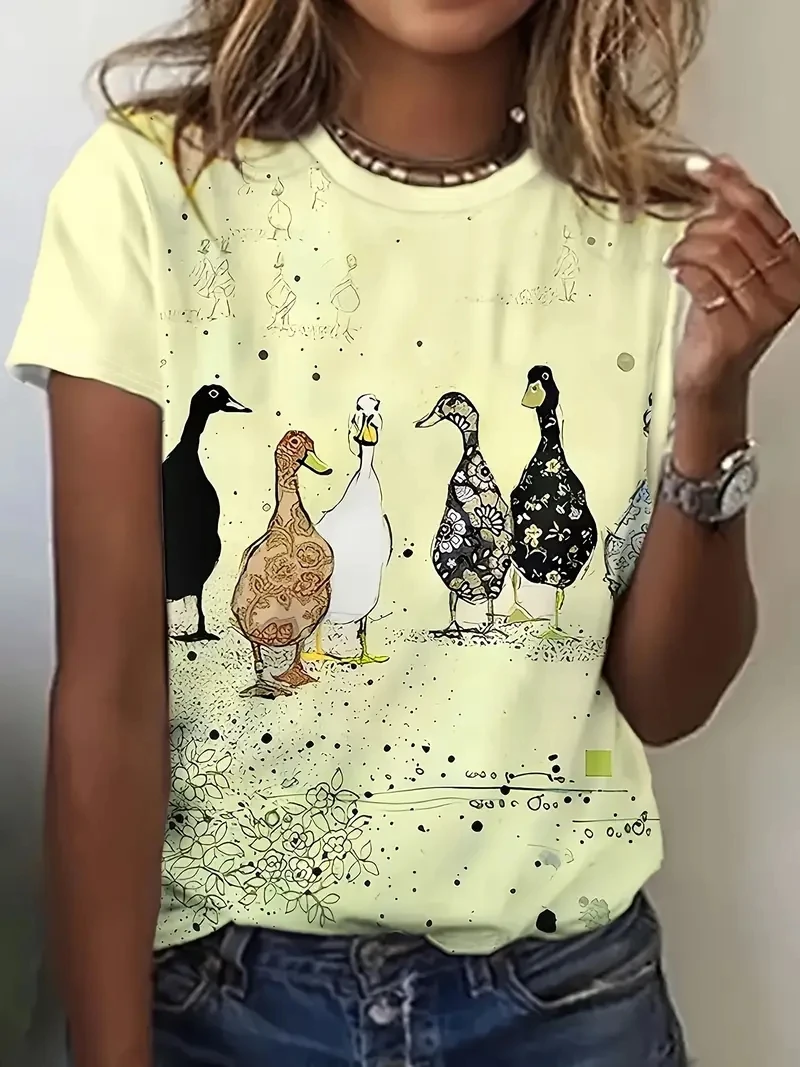 

Women's Plus Size 3D Printed Short Sleeved T-shirt,loose and Casual,soft,comfortable and Breathable, Suitable for Outdoor Sports