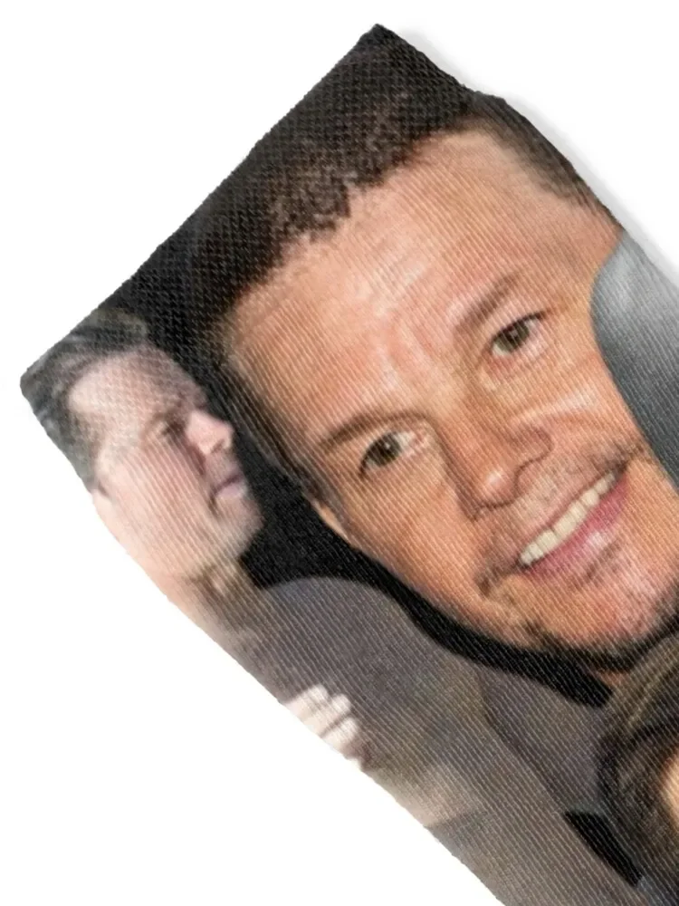 جوارب مارك واالبرج فوتو كولاج سنو غير قابلة للانزلاق جوارب رجبي سعيدة للرجال للسيدات