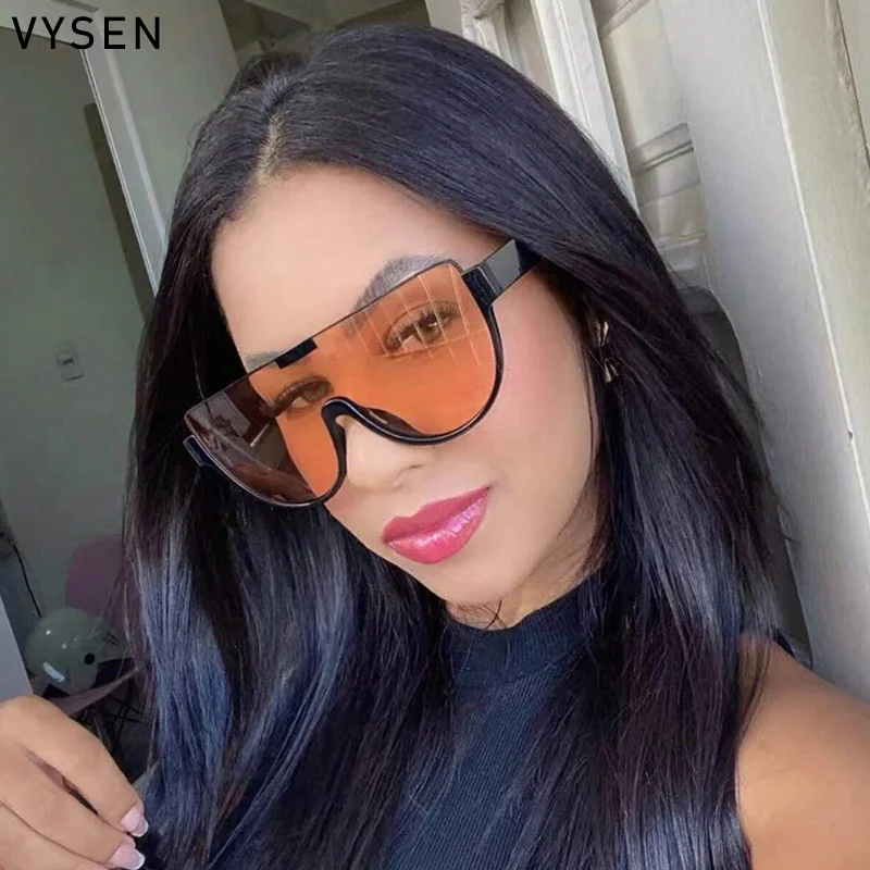 One-Piece Oversized Half Frame Sunglasses Women Men Luxury Brand Designer Vintage Trendy Punk Sun Glasses neutral Eyewear Shades