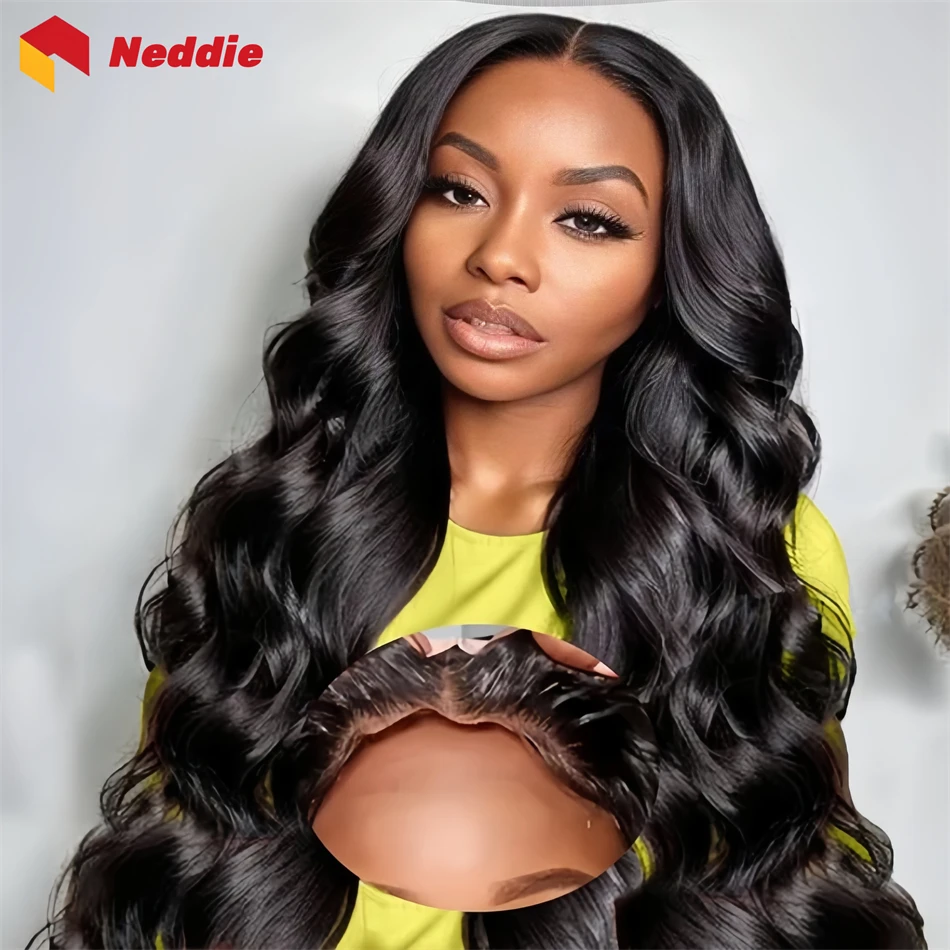 200 Density Black Colored Brazilian Glueless Hd Lace Frontal Body Wave Wig Ready to Wear Lace Front 100% Human Hair Wigs on Sale